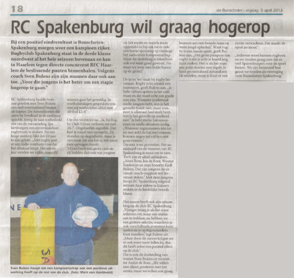 RC Spakenburg wil graag hogerop