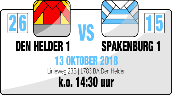 2018-10-13 | Den Helder 1 – Spakenburg 1 | 26-15