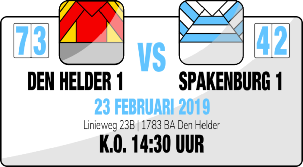 2019-02-23 | Den Helder 1 – Spakenburg 1 | 73-42